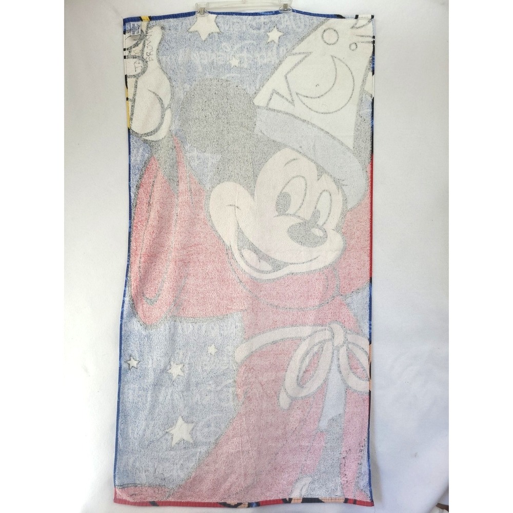 vintage‎ 1990s mickey mouse DISNEY WORLD beach towel FANTASIA cotton 59x31 - Picture 2 of 6